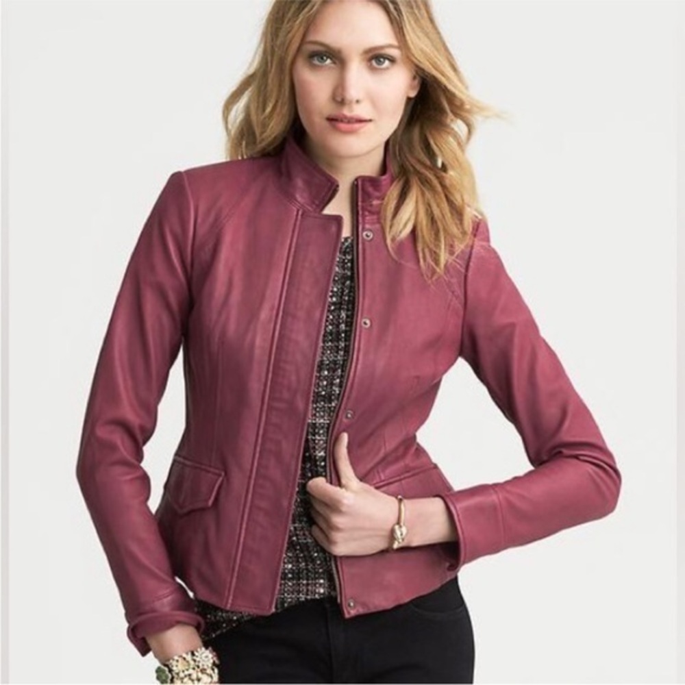 Banana Republic leather jacket. Size small. - Picture 1 of 14